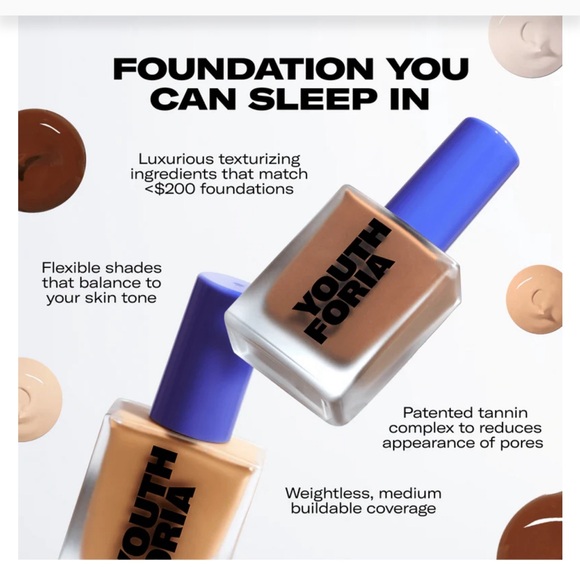 Youth Foria 320 Date Night Skin Tint Serum Foundation - Light Medium to Medium - Picture 3 of 6